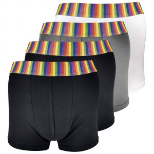 4 Pack Mens Rainbow Striped Boxer Shorts