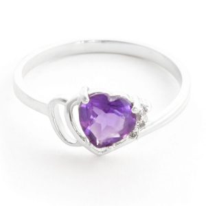 Amethyst & Diamond Passion Ring in Sterling Silver