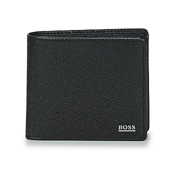 BOSS Signature_4 cc coin men's Purse wallet in Black. Sizes available:One size