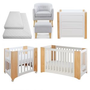 Cocoon Evoluer Nursery Room Set, White / Natural