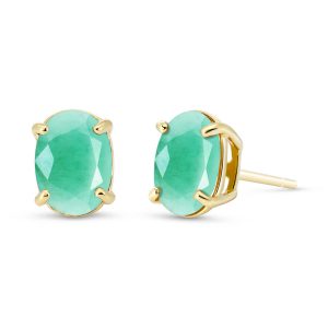 Emerald Stud Earrings 1.5 ctw in 9ct Gold
