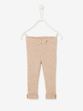 Fine Knit Leggings for Babies brown