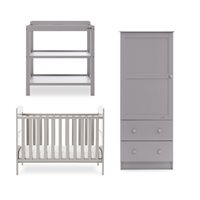 Obaby Grace Mini Cot Bed 3 Piece Nursery Furniture Set - White