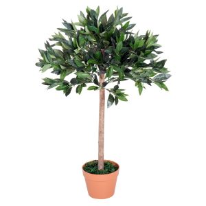 Outsunny Artificial Olive Tree Plant In An Orange Pot 90 Cm For Home Or Office