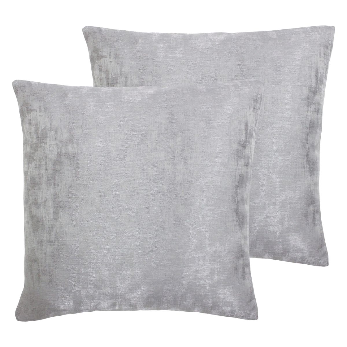 Paoletti Mirage Twin Pack Polyester Filled Cushions Silver