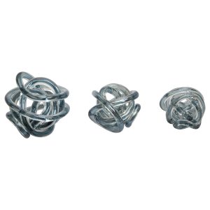 Premier Housewares Knot Set of 3 Decor Ornaments - Grey Glass