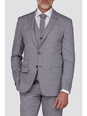 Racing Green Ice Grey Tailored Fit Men's Suit Jacket -