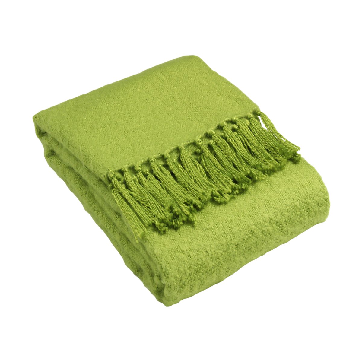 Riva Home Chiltern Fringed Throw Acrylic Lime