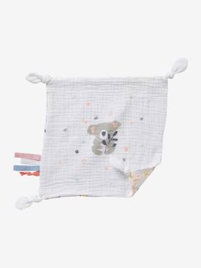 Square Baby Comforter Toy in Fabric, Koala white