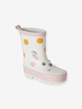 Wellies in Natural Rubber for Baby Girls white/print