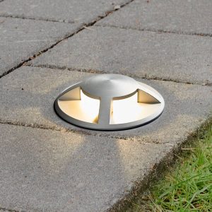 Anina LED recessed floor light, aluminium