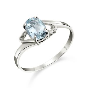 Aquamarine Classic Desire Ring 0.75 ct in Sterling Silver