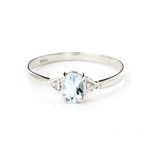 Aquamarine & Diamond Allure Ring in Sterling Silver