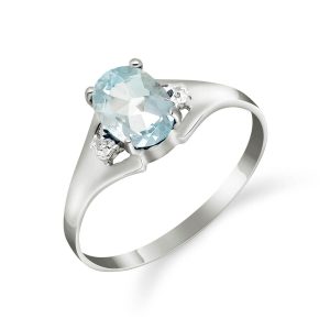 Aquamarine & Diamond Desire Ring in Sterling Silver