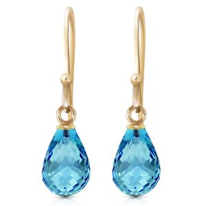 Blue Topaz Zeal Drop Earrings 2.7 ctw in 9ct Gold