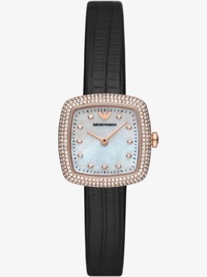 Emporio Armani Ladies Rose Gold Plated Mother Of Pearl Watch AR11495