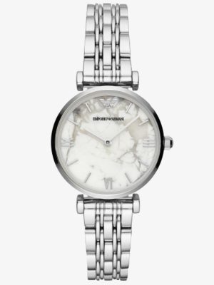 Emporio Armani Ladies White Marble Dial Bracelet Watch AR11170