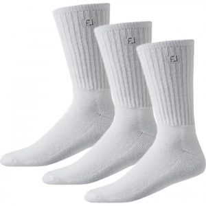 FootJoy Mens CSOF Crew 3 Pair Pack Socks - White