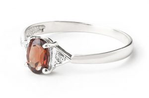 Garnet & Diamond Allure Ring in Sterling Silver