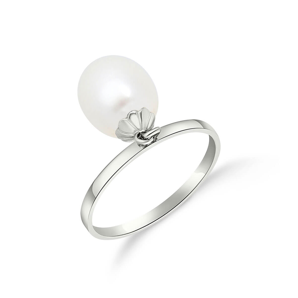 Oval Cut Pearl Ring 4 ct in Sterling Silver