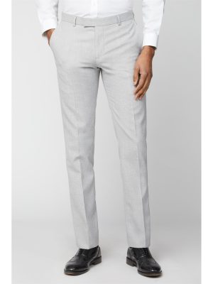 Limehaus Ice Grey Slim Fit Men's Suit Trousers