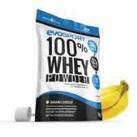EvoSport 100% Whey Protein Powder 1kg - Banana