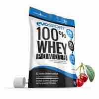 EvoSport 100% Whey Protein Powder 1kg - Black Cherry