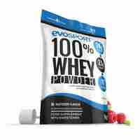 EvoSport 100% Whey Protein Powder 1kg - Raspberry