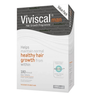Viviscal Zinc and Flax Seed Hair Supplement Tablets for Men - 180 Tablets (3 Month's Supply)