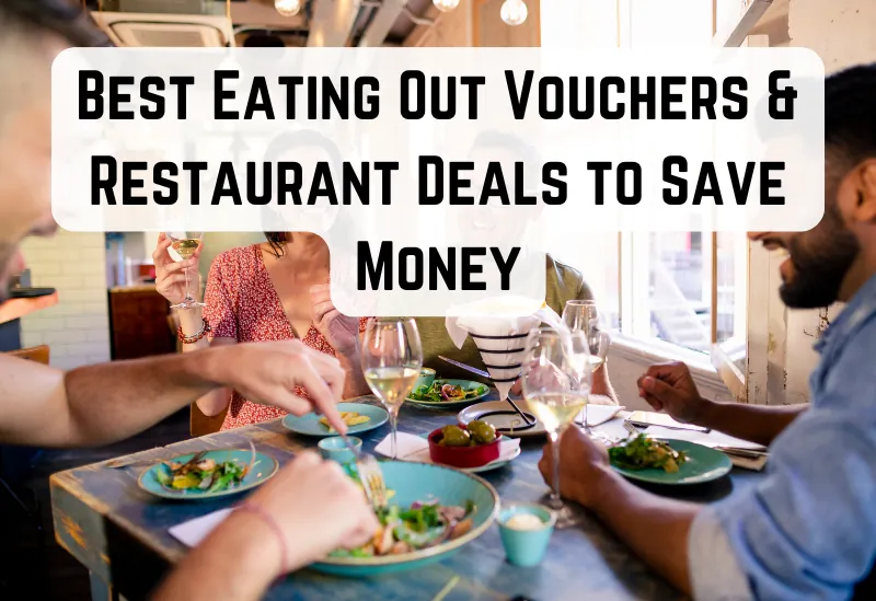 Friends enjoying a restaurant meal while using a discount voucher.