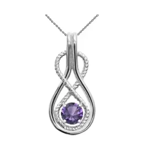 £100 off 0.22ct Alexandrite Infinity Rope Pendant Necklace in 9ct White Gold