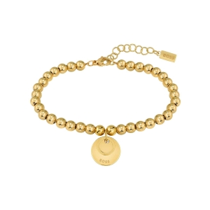 BOSS Women's Signature Beaded Bracelet in Gold Plated Stainless Steel
