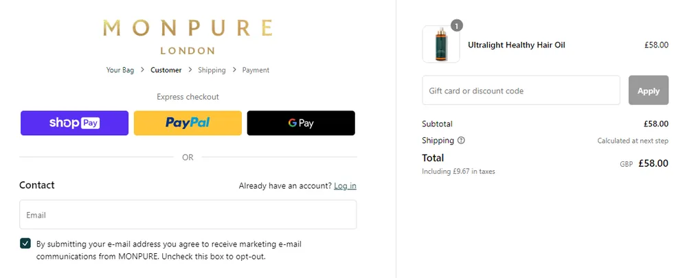 How to use Monpure London Discount Codes