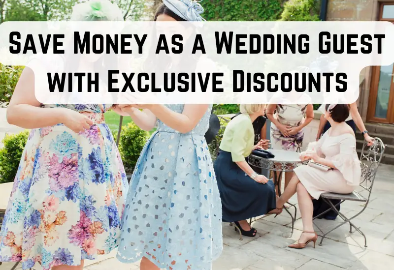 Wedding guest wearing outfits that were on sale in a UK fashion store.