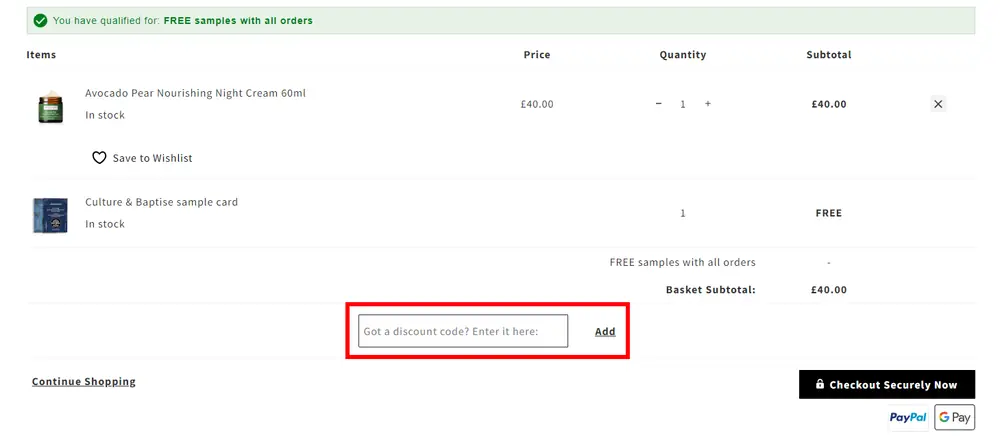Instructions on how to enter our verified discount code for Antipodes on uk.antipodesnature.com