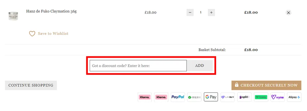 Instructions on how to enter our verified discount code for Mankind on mankind.co.uk