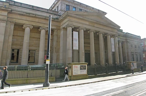 Manchester Art Gallery's main entrance along Mosley Street