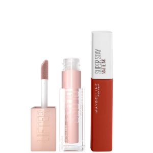 Maybelline Lifter Gloss and Superstay Matte Ink Lipstick Bundle (Various Shades) - 140 Groundbreaker