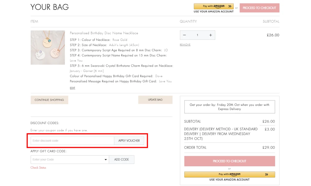 Instructions on how to enter our verified discount code for Bloom Boutique on bloom-boutique.co.uk
