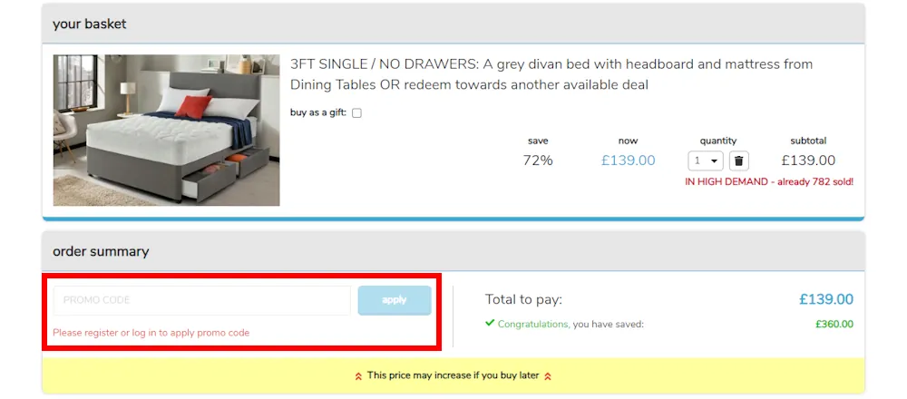 Instructions on how to enter a LivingSocial voucher code at checkout on livingsocial.co.uk