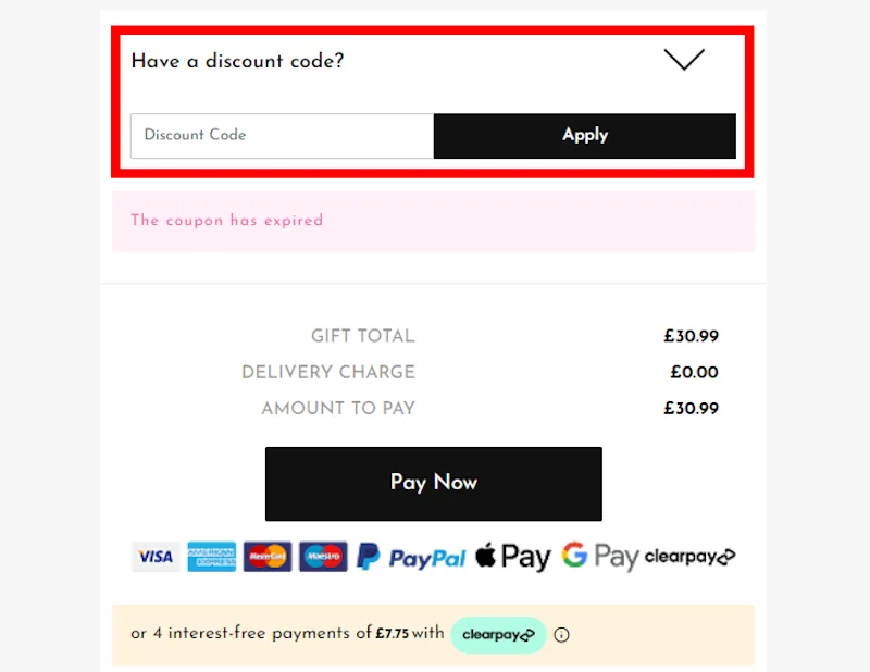 Image of how to use a 123 Flowers voucher code on www.123-flowers.co.uk.