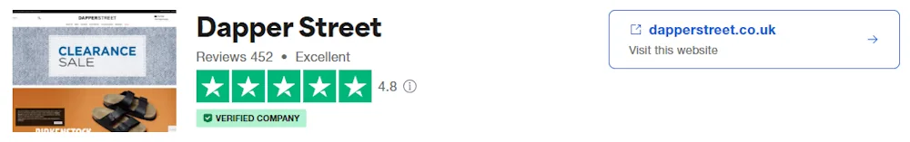 Trustpilot Customer Reviews and Feedback for Dapper Street