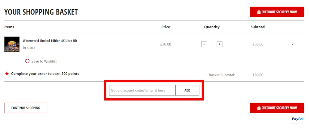 Instructions on how to enter our verified discount code for Arrow Films UK on arrowfilms.com