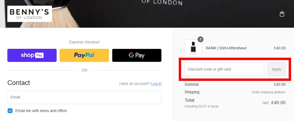 How to Use a Bennys of London Discount Code