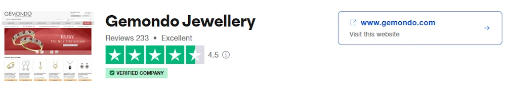 Trustpilot Gemondo Jewellery Customer Reviews and Feedback