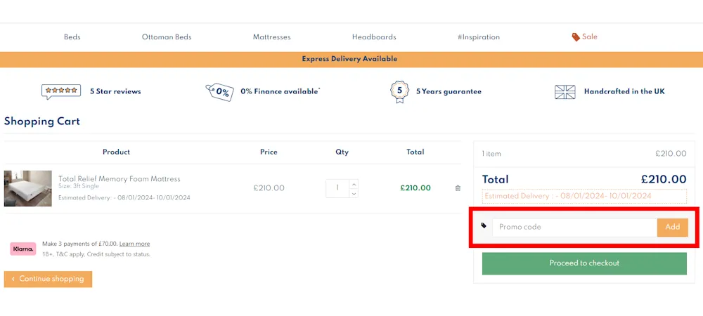 Instructions on how to enter our verified discount code for Aspire Store on aspirestore.co.uk