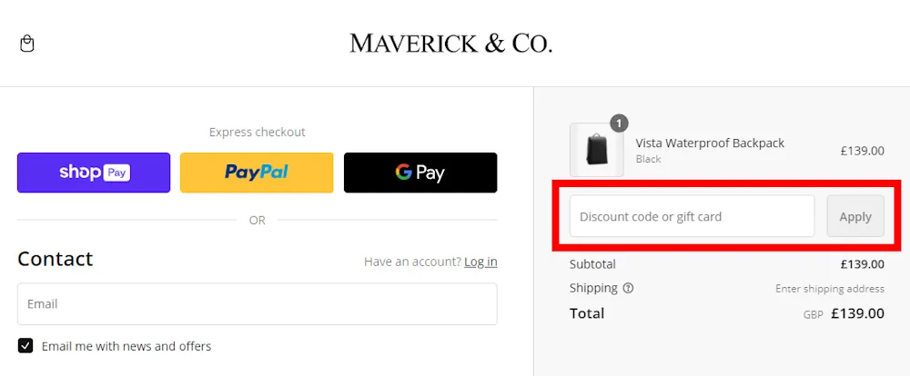 How to Use a Maverick & Co. Discount Code
