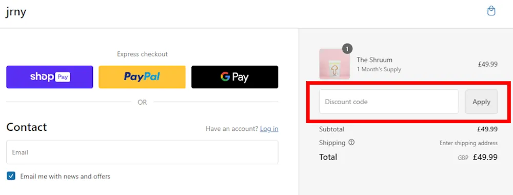 How to Use a jrny Discount Code