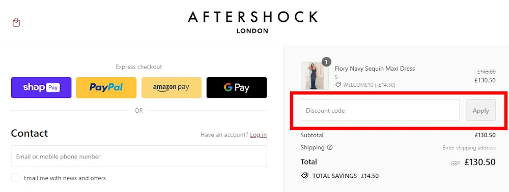 How to Use a Aftershock London Discount Code