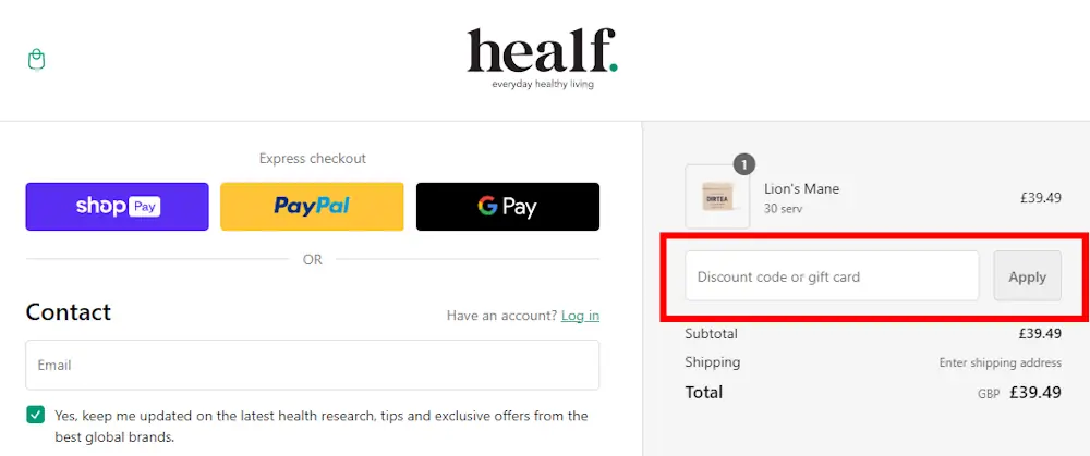 How to Use a Healf Discount Code